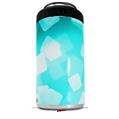 WraptorSkinz Skin Decal Wrap compatible with Yeti 16oz Tall Colster Can Cooler Insulator Bokeh Squared Neon Teal (COOLER NOT INCLUDED)