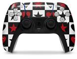 WraptorSkinz Skin Wrap compatible with the Sony PS5 DualSense Controller Hearts and Stars Red (CONTROLLER NOT INCLUDED)