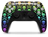WraptorSkinz Skin Wrap compatible with the Sony PS5 DualSense Controller Skull and Crossbones Rainbow (CONTROLLER NOT INCLUDED)