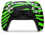 WraptorSkinz Skin Wrap compatible with the Sony PS5 DualSense Controller Zebra Green (CONTROLLER NOT INCLUDED)