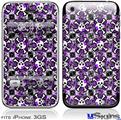 iPhone 3GS Skin - Splatter Girly Skull Purple