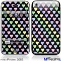 iPhone 3GS Skin - Pastel Hearts on Black