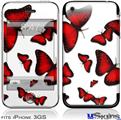 iPhone 3GS Skin - Butterflies Red