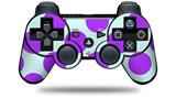 Sony PS3 Controller Decal Style Skin - Kearas Polka Dots Purple And Blue (CONTROLLER NOT INCLUDED)