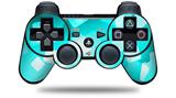 Sony PS3 Controller Decal Style Skin - Bokeh Squared Neon Teal (CONTROLLER NOT INCLUDED)