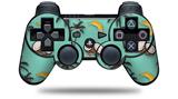 Sony PS3 Controller Decal Style Skin - Coconuts Palm Trees and Bananas Seafoam Green (CONTROLLER NOT INCLUDED)