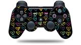 Sony PS3 Controller Decal Style Skin - Kearas Hearts Black (CONTROLLER NOT INCLUDED)