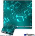Decal Skin compatible with Sony PS3 Slim Bokeh Music Neon Teal