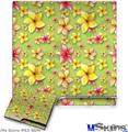 Decal Skin compatible with Sony PS3 Slim Beach Flowers Sage Green