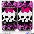 iPhone 4 Decal Style Vinyl Skin - Pink Diamond Skull (DOES NOT fit newer iPhone 4S)