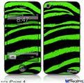 iPhone 4 Decal Style Vinyl Skin - Zebra Green (DOES NOT fit newer iPhone 4S)