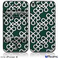iPhone 4 Decal Style Vinyl Skin - Locknodes 03 Hunter Green (DOES NOT fit newer iPhone 4S)