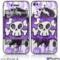 iPhone 4 Decal Style Vinyl Skin - Cartoon Skull Purple (DOES NOT fit newer iPhone 4S)