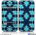 iPhone 4 Decal Style Vinyl Skin - Abstract Floral Blue (DOES NOT fit newer iPhone 4S)