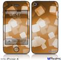 iPhone 4 Decal Style Vinyl Skin - Bokeh Squared Orange (DOES NOT fit newer iPhone 4S)