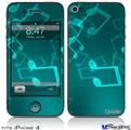iPhone 4 Decal Style Vinyl Skin - Bokeh Music Neon Teal (DOES NOT fit newer iPhone 4S)