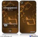 iPhone 4 Decal Style Vinyl Skin - Bokeh Music Orange (DOES NOT fit newer iPhone 4S)