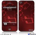 iPhone 4 Decal Style Vinyl Skin - Bokeh Music Red (DOES NOT fit newer iPhone 4S)