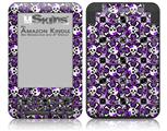 Splatter Girly Skull Purple - Decal Style Skin fits Amazon Kindle 3 Keyboard (with 6 inch display)