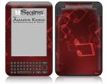 Bokeh Music Red - Decal Style Skin fits Amazon Kindle 3 Keyboard (with 6 inch display)