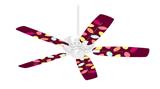 Plain Leaves On Burgundy - Ceiling Fan Skin Kit fits most 42 inch fans (FAN and BLADES SOLD SEPARATELY)