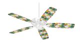 Beach Flowers 02 White - Ceiling Fan Skin Kit fits most 42 inch fans (FAN and BLADES SOLD SEPARATELY)