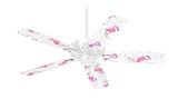 Flamingos on White - Ceiling Fan Skin Kit fits most 42 inch fans (FAN and BLADES SOLD SEPARATELY)