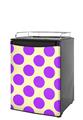 Kegerator Skin - Kearas Polka Dots Purple On Cream (fits medium sized dorm fridge and kegerators)