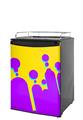 Kegerator Skin - Drip Purple Yellow Teal (fits medium sized dorm fridge and kegerators)