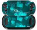 Bokeh Hearts Neon Teal - Decal Style Skin fits Sony PS Vita