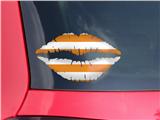 Lips Decal 9x5.5 Kearas Psycho Stripes Orange and White
