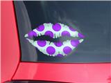 Lips Decal 9x5.5 Kearas Polka Dots Purple And Blue