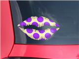 Lips Decal 9x5.5 Kearas Polka Dots Purple On Cream