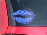 Lips Decal 9x5.5 Gothic Punk Pattern Blue