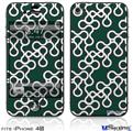 iPhone 4S Decal Style Vinyl Skin - Locknodes 03 Hunter Green