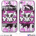 iPhone 4S Decal Style Vinyl Skin - Cartoon Skull Pink