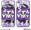 iPhone 4S Decal Style Vinyl Skin - Cartoon Skull Purple