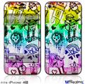 iPhone 4S Decal Style Vinyl Skin - Scene Kid Sketches Rainbow