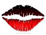 Fire Flames Red - Kissing Lips Fabric Wall Skin Decal measures 24x15 inches