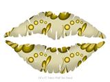Petals Yellow - Kissing Lips Fabric Wall Skin Decal measures 24x15 inches