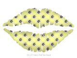 Kearas Daisies Yellow - Kissing Lips Fabric Wall Skin Decal measures 24x15 inches