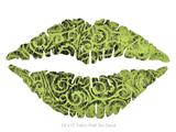 Folder Doodles Sage Green - Kissing Lips Fabric Wall Skin Decal measures 24x15 inches