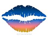 Smooth Fades Sunset - Kissing Lips Fabric Wall Skin Decal measures 24x15 inches