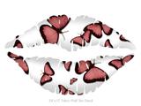 Butterflies Pink - Kissing Lips Fabric Wall Skin Decal measures 24x15 inches