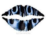 Metal Flames Blue - Kissing Lips Fabric Wall Skin Decal measures 24x15 inches