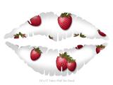 Strawberries on White - Kissing Lips Fabric Wall Skin Decal measures 24x15 inches