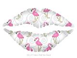 Flamingos on White - Kissing Lips Fabric Wall Skin Decal measures 24x15 inches