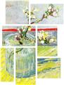Vincent Van Gogh Almond Blossom Branch - 7 Piece Fabric Peel and Stick Wall Skin Art (50x38 inches)