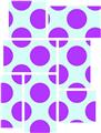 Kearas Polka Dots Purple And Blue - 7 Piece Fabric Peel and Stick Wall Skin Art (50x38 inches)