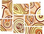 Paisley Vect 01 - 7 Piece Fabric Peel and Stick Wall Skin Art (50x38 inches)